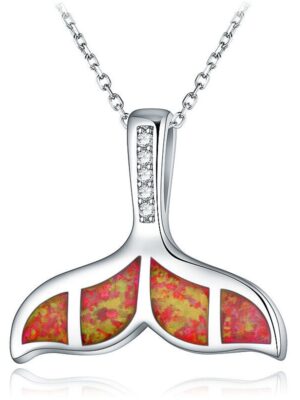 Whale Tail Opal Pendant