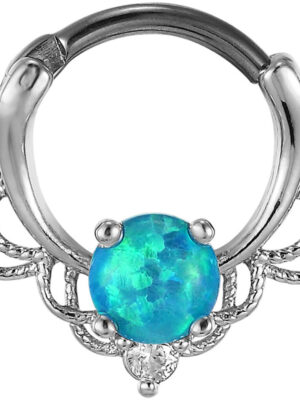 Stainless Steel Opal Nose Ring