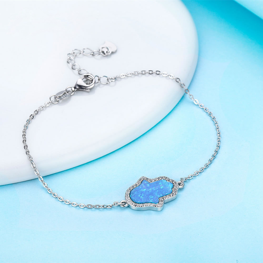 S925 Sterling Silver Opal Bracelet - Image 6