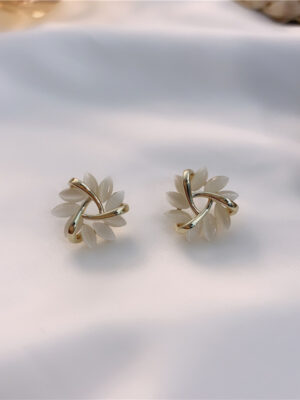 Opal Flower Stud Earrings