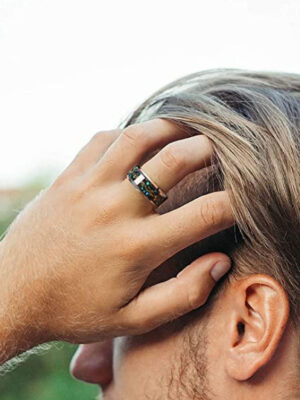 Opal Inlaid Wedding Ring