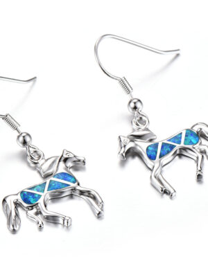 Opal small animal pony earrings