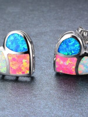 Opal Tricolor Stud Earrings