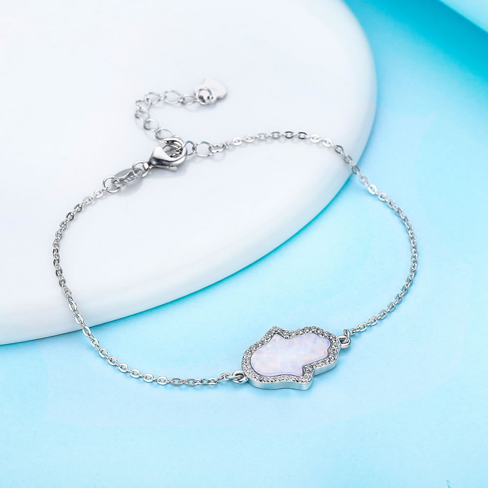 S925 Sterling Silver Opal Bracelet - Image 2