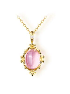 Natural Opal Pink Crystal Pendant