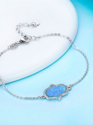 S925 Sterling Silver Opal Bracelet