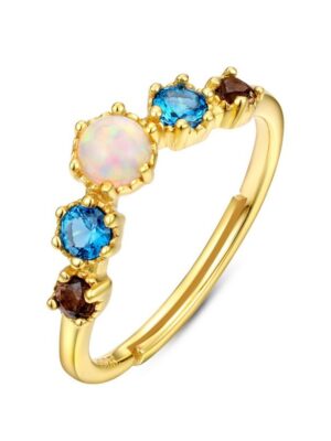 Natural spar opal ring