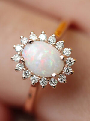 New Jewelry Oval Opal Ring