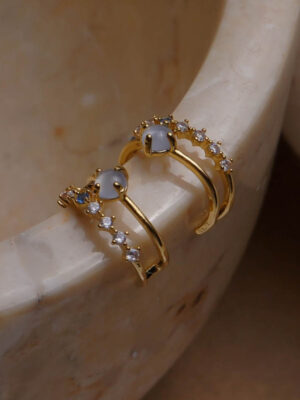 Ladies vintage opal earrings