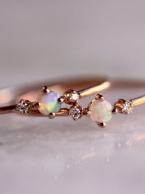 Opal rose gold ring