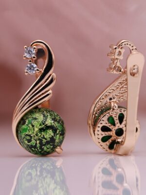 Champagne crystal opal agate earrings