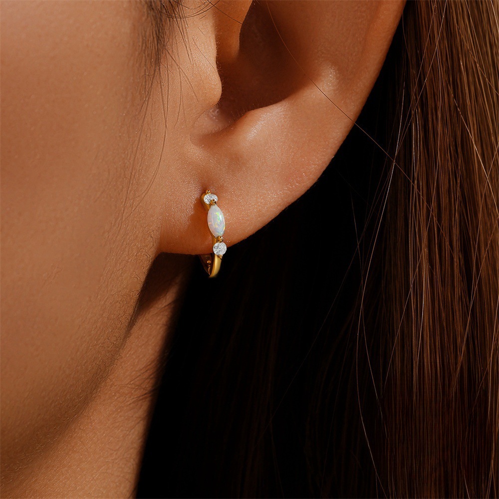 Rhinestone Zircon Opal Ear Clip