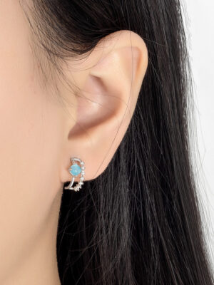 Fashion Opal Stud Earrings Simple