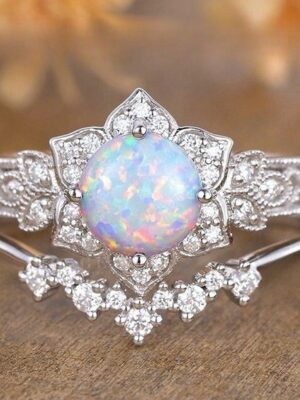 Opal Ring Fashion Minority Design