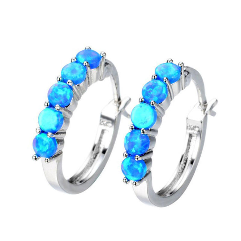 Inlaid colorful opal earrings - Image 5