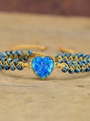 Woven Love Blue Opal Friendship Love Bracelet