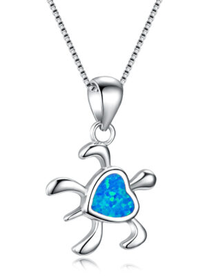 Opal Little Turtle Pendant Necklace