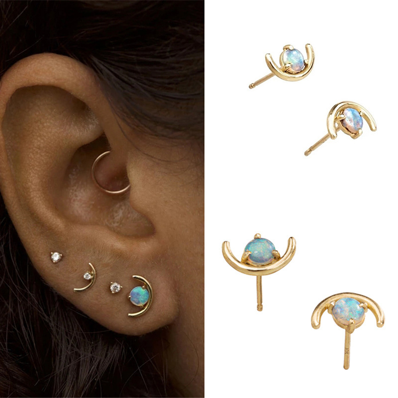 High quality opal ladies earrings