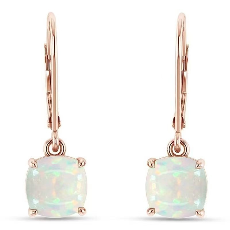 Womens Opal Square Mini Opal Earrings - Image 3