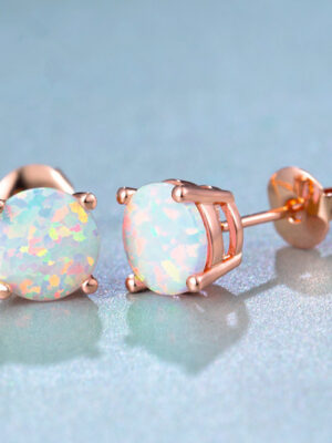 Opal Women's Stud Earrings Luxury Crown Shape