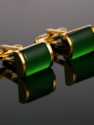 Fashion Emerald Green Opal Cufflink