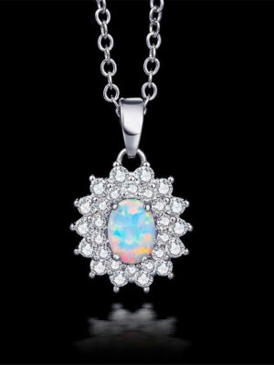 Creative Opal Pendant Inlaid Opal Clavicle Chain
